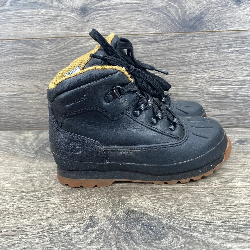 Timberland Euro Hiker Shell Junior Hiking Boots Kids Boy's‎ Size 12 Black A1NJF